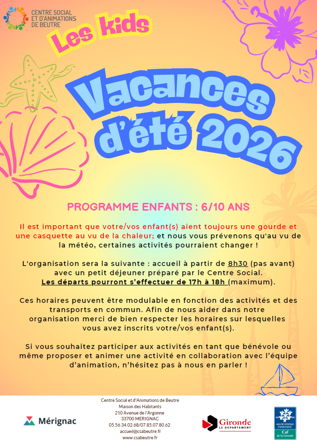 Programme Enfants Ete